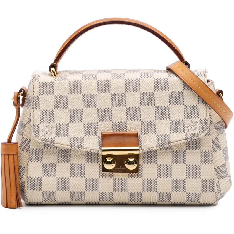Louis Vuitton Sac à bandoulière Damier Azur Croisette weiß