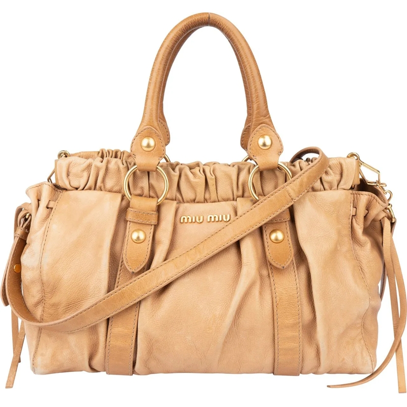 Miu Miu Tote Miu Miu Classic Leather Handbag beige
