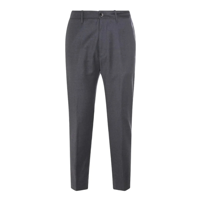 Nine In The Morning Chino Tailored Dark Grey Trousers With Elastic Waistband Grey