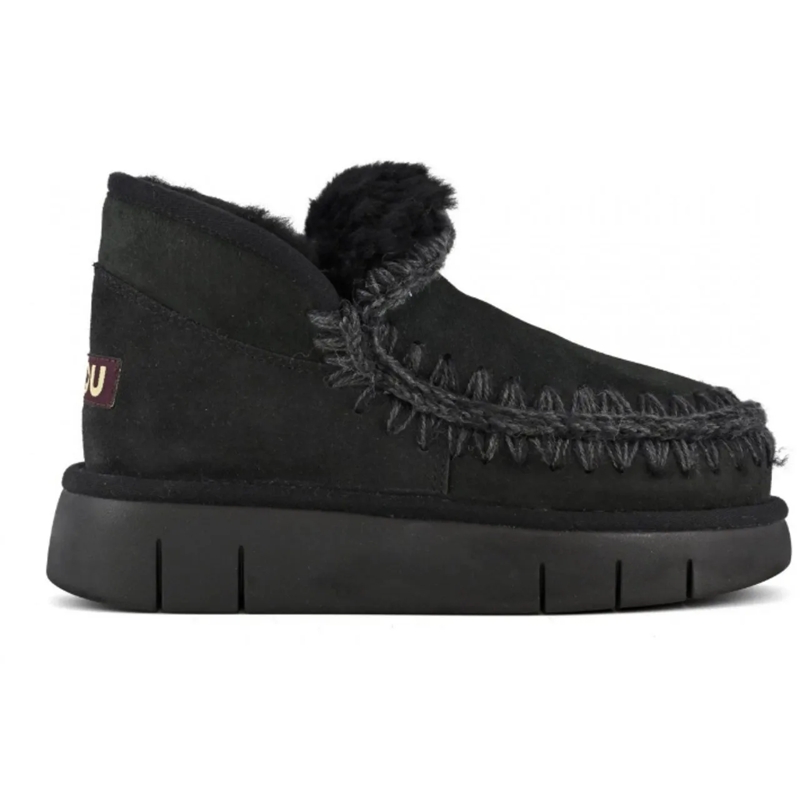 Mou Stiefel Moccasin-Inspired Ankle Boots With Whipstitch Deta Black
