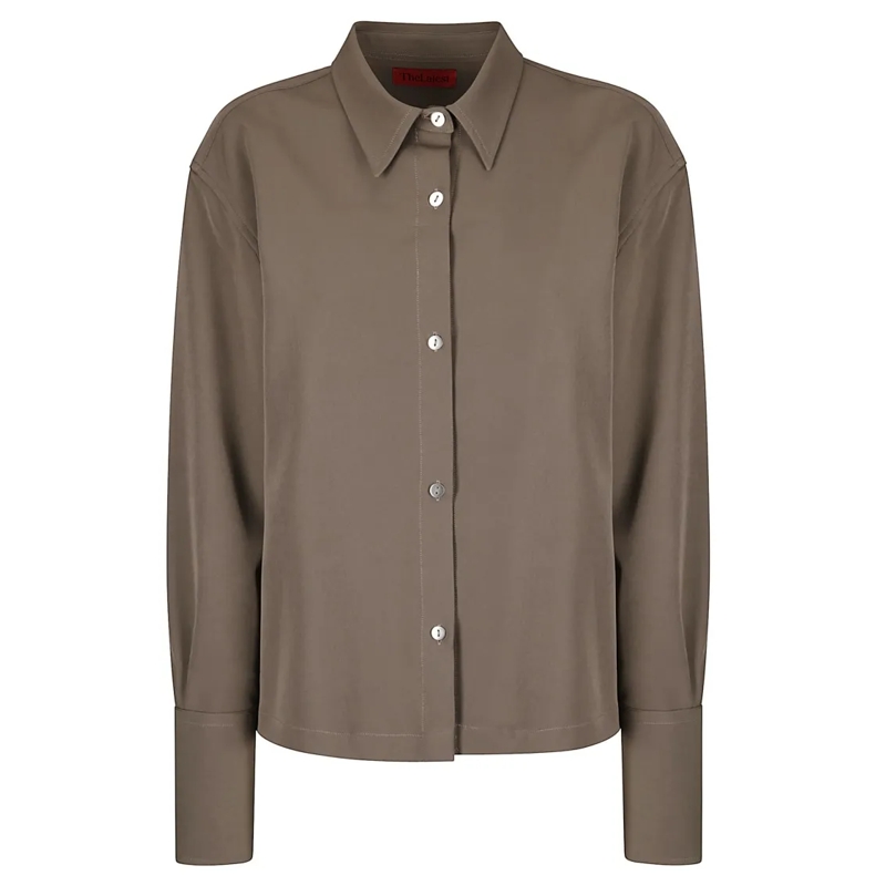 THE LATEST Overhemd Long-Sleeved Brown Shirt With Classic Collar Brown