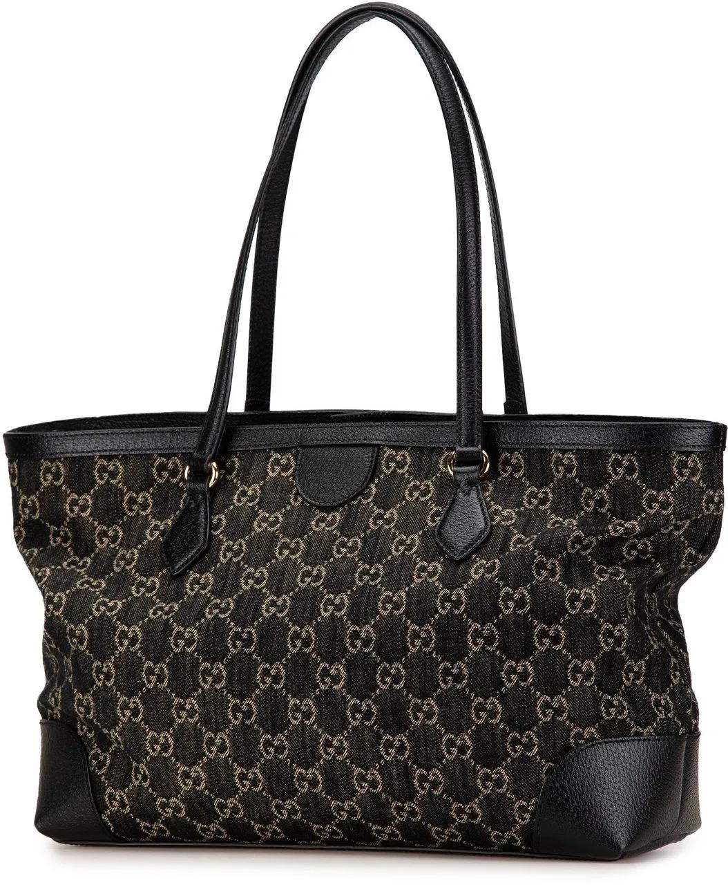 Gucci Shoppers Medium GG Denim Ophidia Shopping Tote in zwart