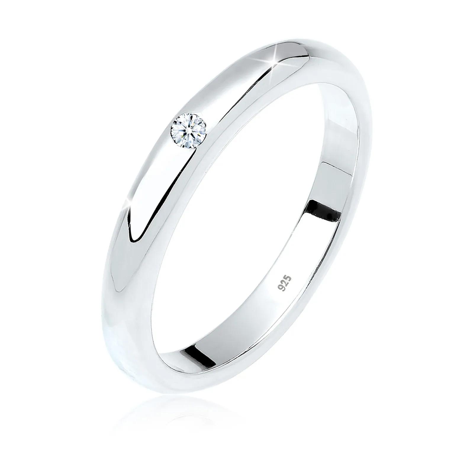 Thumbnail - Elli Ringe - Ring Ladies solitaire classic with diamond (0.03 c - Gr. 52 MM - in Weiß - für Damen
