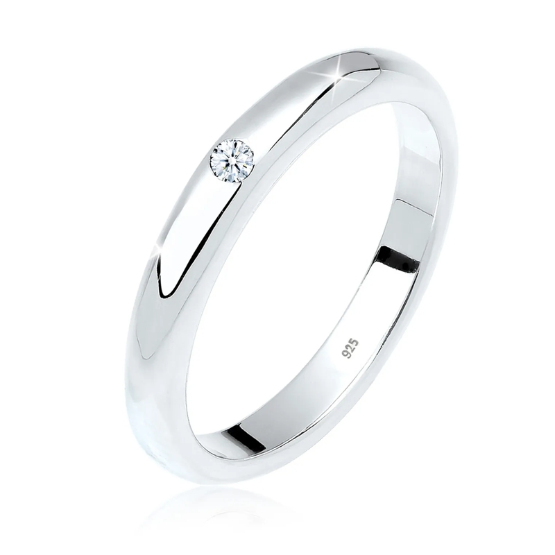 Elli Ring Ring 925 Sterling Silber Diamant ct 0.03 Verlobung weiss(Image 5)