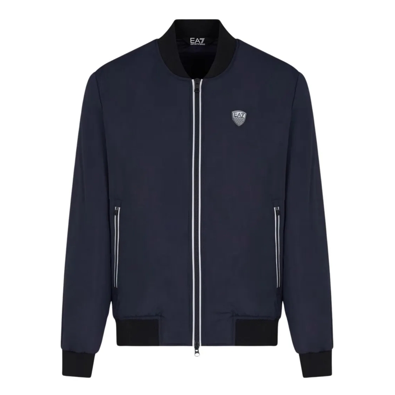 Emporio Armani Blouson aviateur Navy Blue Nylon Bomber Jacket Blue