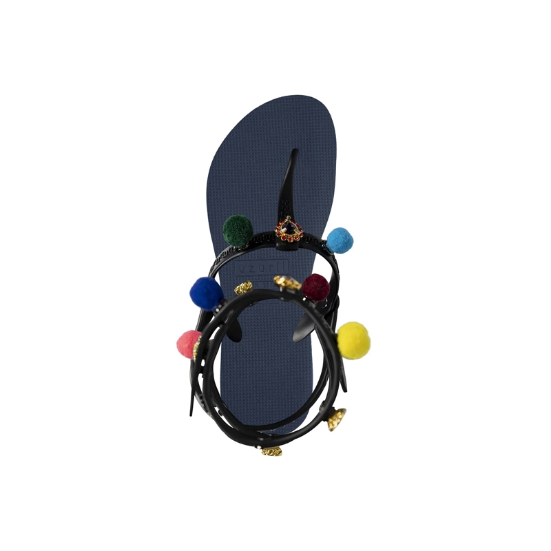 UZURII Flip Flops Zehentrenner Mondriaan Colorful Black marineblau(Image 3)