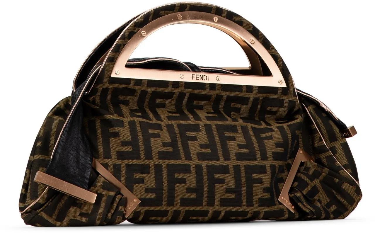 Fendi Crossbody bags 2000-2010 Zucca Canvas Smile Satchel in bruin