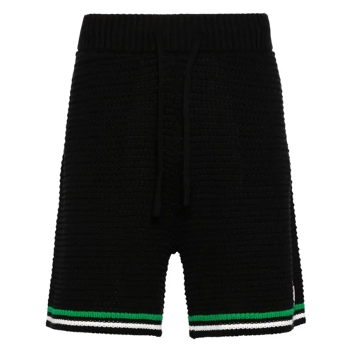 Casablanca Black Logo-Patch Crochet Tennis Shorts Black 