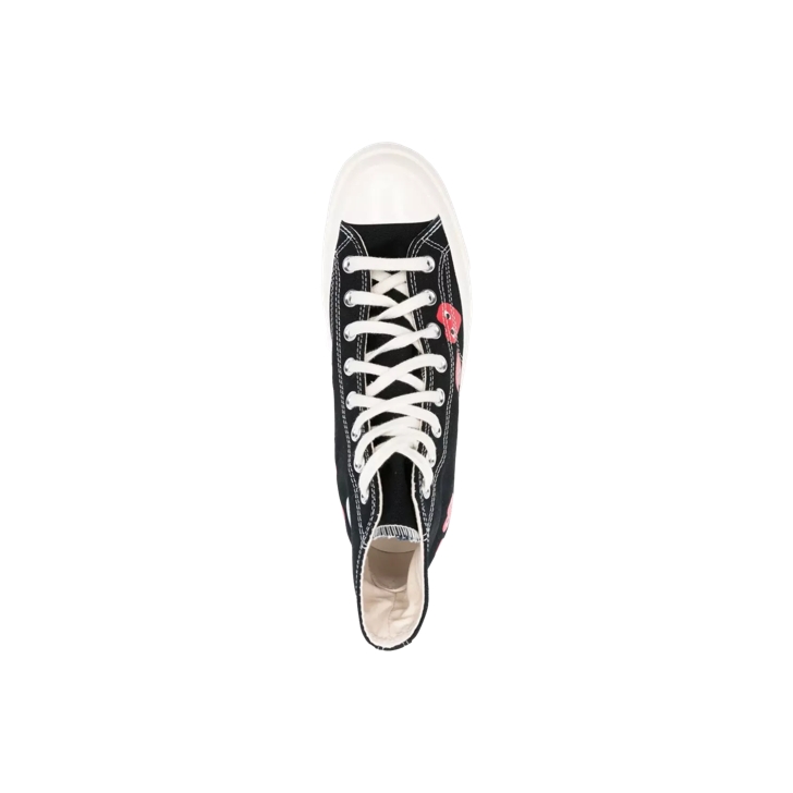 Black converse high tops heart on sale