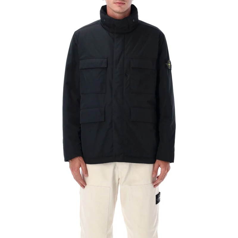 Stone Island Daunenjacke Micro Twill Field Jacket Black