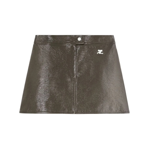 Courrèges Minirokken Vinyl Miniskirt Green