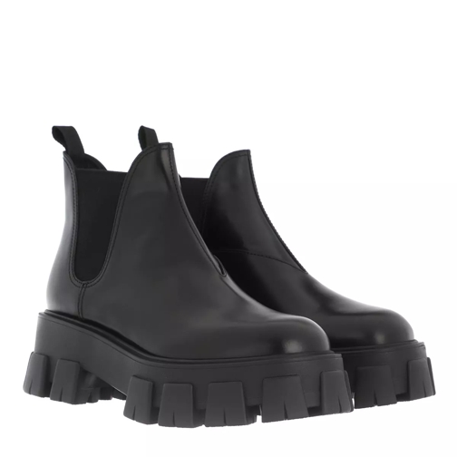 Prada Ankle Boot Leather Black Bottine