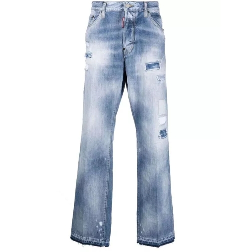 Dsquared2 Low-Rise Wide-Leg Denim Jeans Blue 