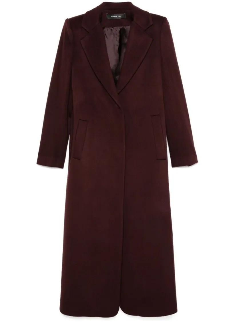 Federica Tosi - Bordeaux Red Long Coat - Größe 42 - rot