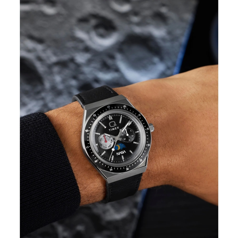 Timex Quarzuhr Quarz-Analoguhr Q Timex Vintage Inspired Nasa schwarz(Image 7)