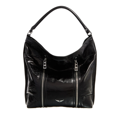 Zadig & Voltaire Hobo Bag Sunny Hobo Vintage Patent Noir