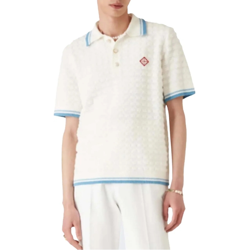 Casablanca Sweatshirt 'Boucle' Polo Shirt White