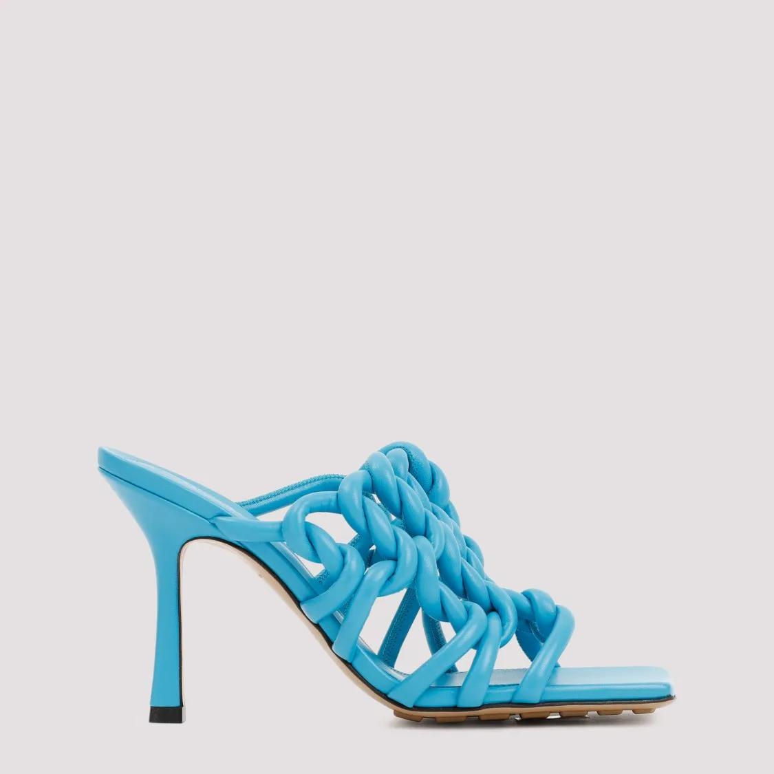 Thumbnail - Bottega Veneta Slipper & Pantoletten - Blue Leather Stretch Twist Mule - Gr. 39,5 (EU) - in Blau - für Damen