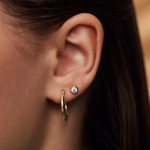 BELORO Clou d'oreille Monte Napoleone Lucilla 9 karat ear studs with zir Gold (Image 2)