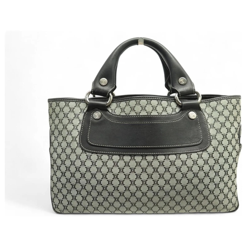 Celine Schultertasche VINTAGE CELINE BOOGIE TRIOMPHE CANVAS HANDTASCHE grau