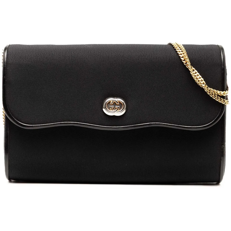 Gucci Schultertasche Canvas Interlocking G Chain Shoulder Bag schwarz