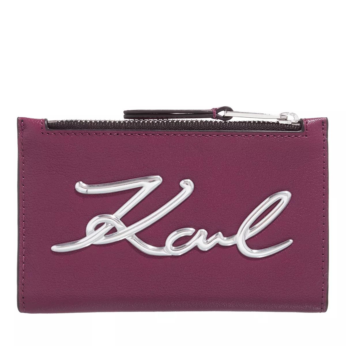 Karl Lagerfeld Portemonnaie - K/Signature Bifold Zip Ch - Gr. unisize - in Violett - für Damen