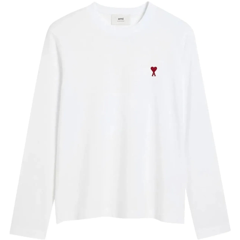 AMI Paris Langärmeliges Oberteil Long Sleeves T-Shirt White