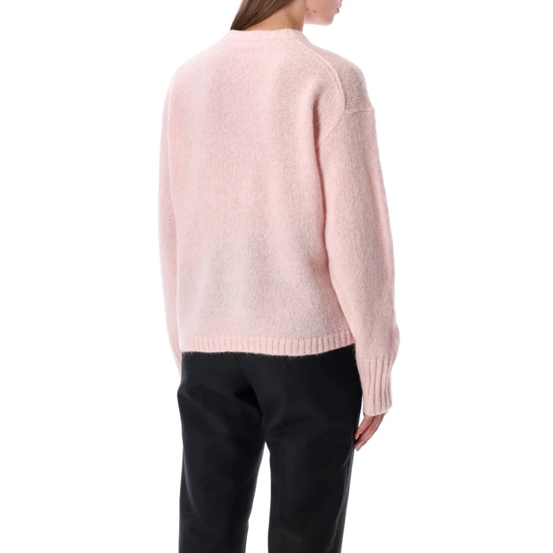 By Malene Birger Pullover Brie Wool And Mohair Crewneck Sweater Pink