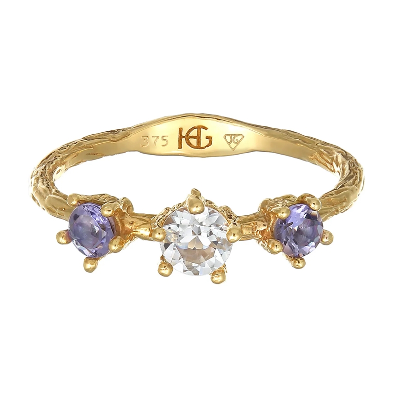 Haze & Glory Ring Ring Topas Lolite Edelstein Klassik 375 Gelbgold gold(Image 2)
