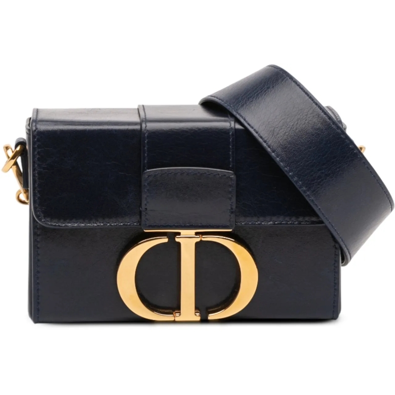 Christian Dior Schultertasche Leather 30 Montaigne Box Bag blau