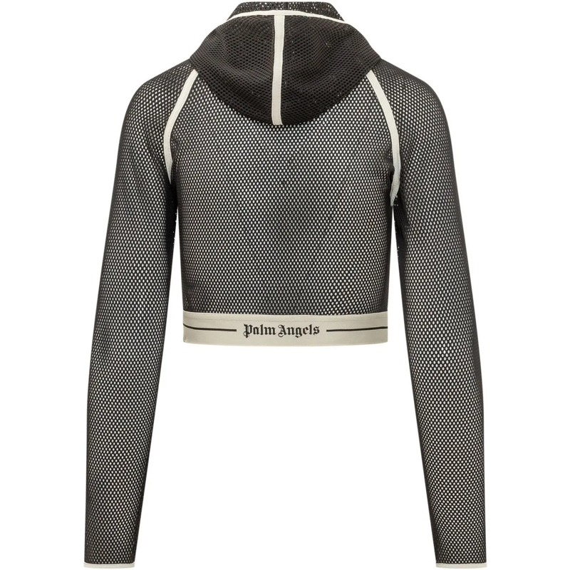 Palm Angels  Top Sportivo con Cappuccio in Rete e Zip schwarz(Image 2)
