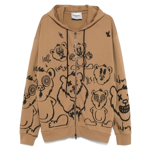 Iceberg Hoodie Printed Sweatshirt Brown