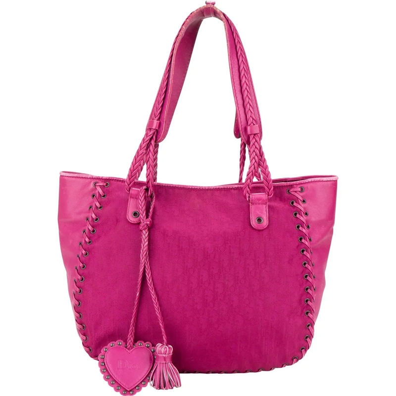 Christian Dior Schultertasche Christian Dior Pink Trotter Monogram Ethnic String mehrfarbig