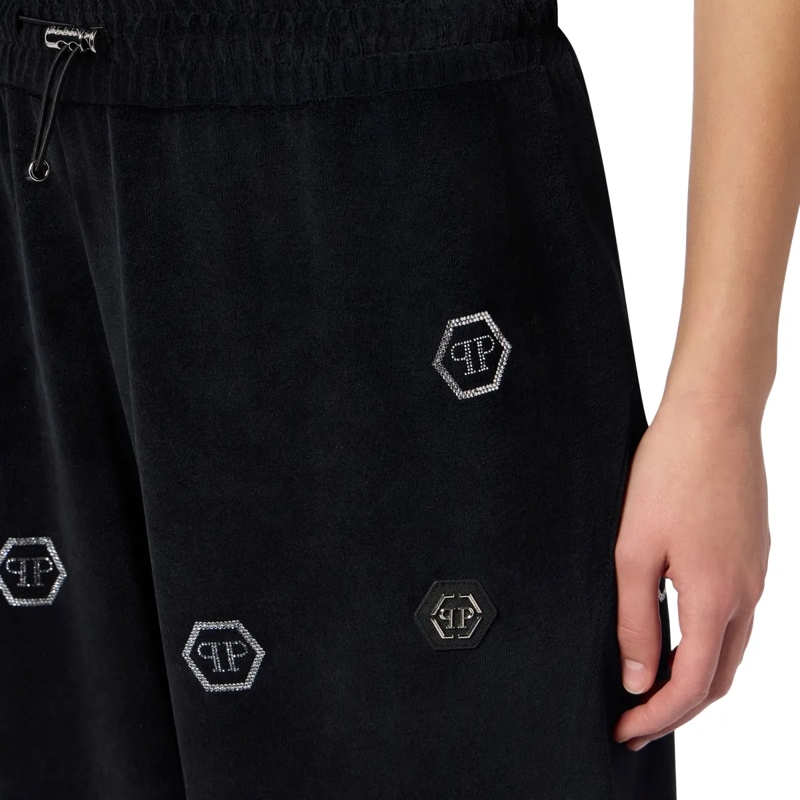 Philipp Plein Jogginghose Chenille Skater Fit Tracksuit Pants Monogram Stras schwarz(Image 5)