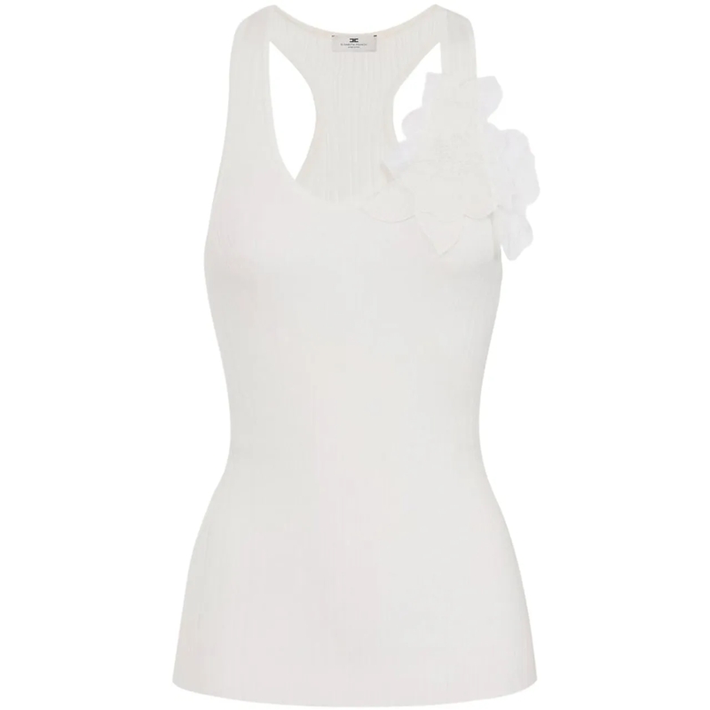 Elisabetta Franchi T-shirt Top Ivory weiß