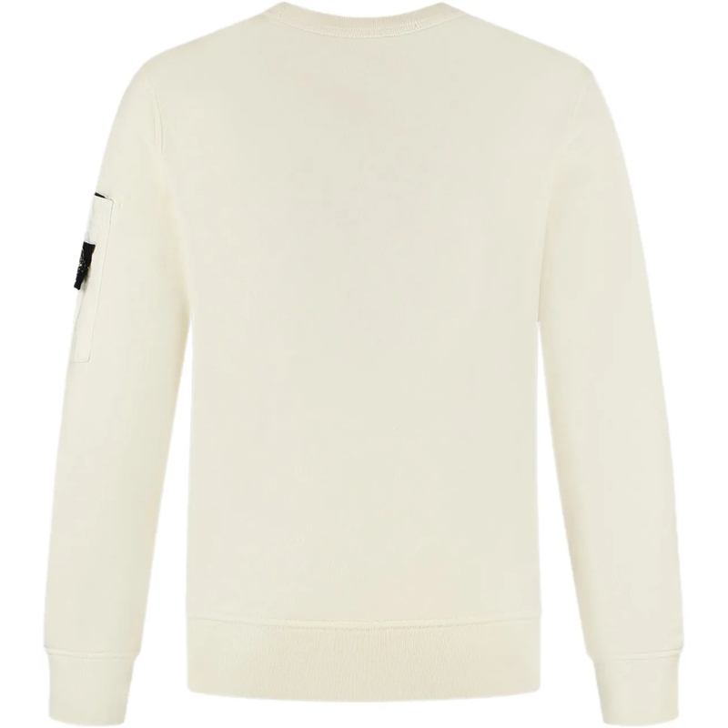 Stone Island  Minimalist Long-Sleeve Sweatshirt With Patch Pocke IVORY(Image 3)