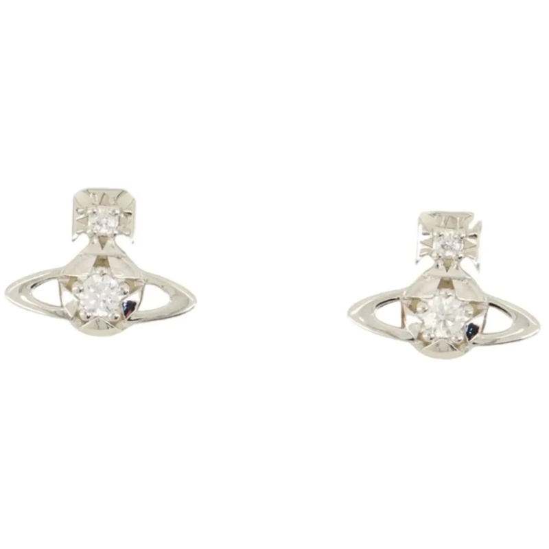 Vivienne Westwood Créoles Lee Orb Earrings Platinum White weiß