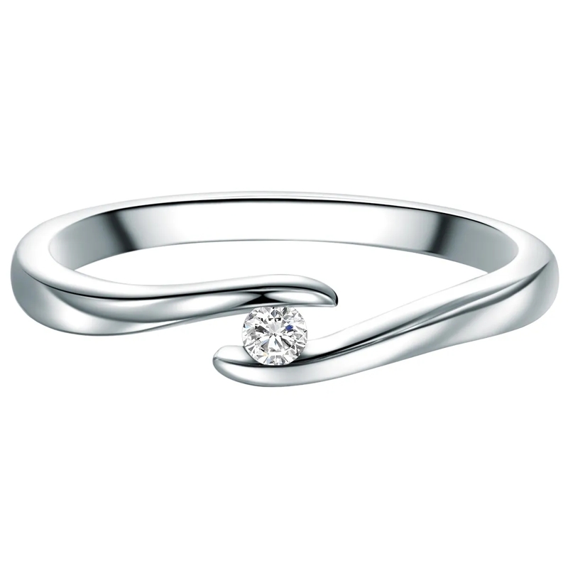 Trilani Ring Sterling Silber Ring Diamant silber
