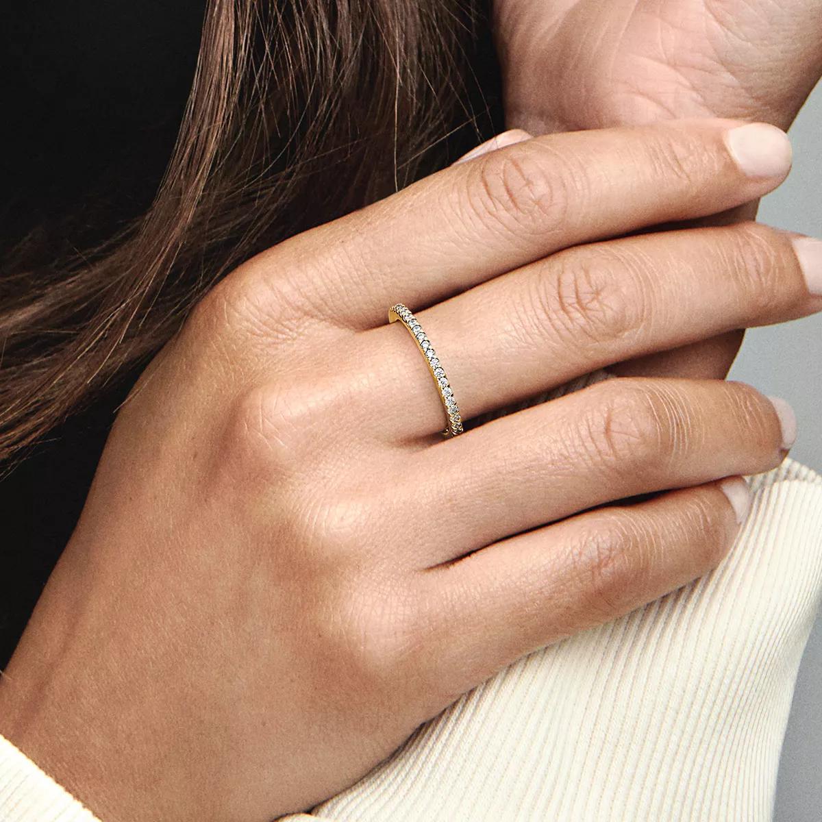 Pandora 14k Gold plated ring withcubic zirconia Clear Ring