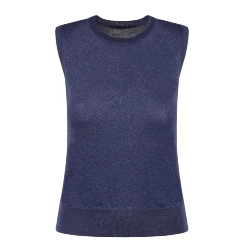 Etro Lurex Knit Top Blue 