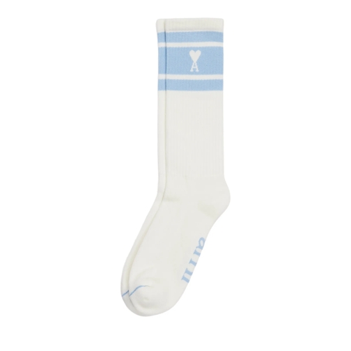 AMI Paris  stripe socks  450 SKY BLUE