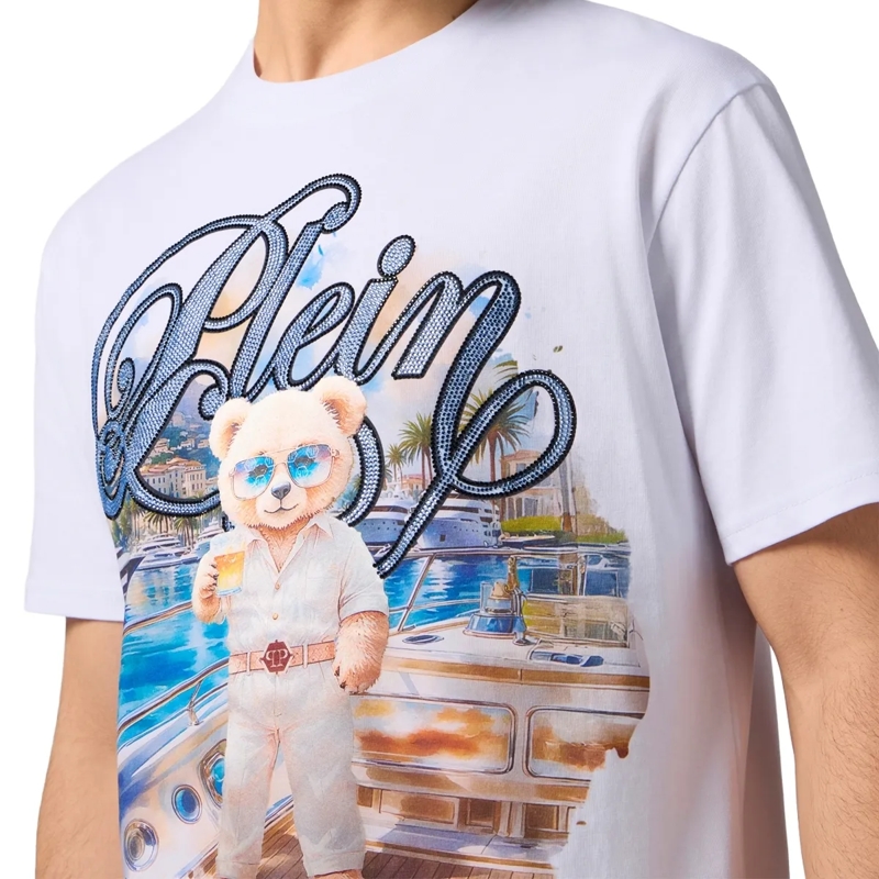 Philipp Plein T-Shirt Round Neck T-Shirt Teddy Yachting weiss(Image 2)