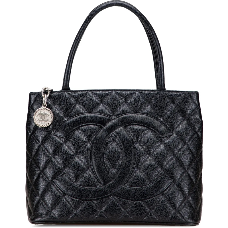 Chanel Shopper Caviar Medallion Tote schwarz