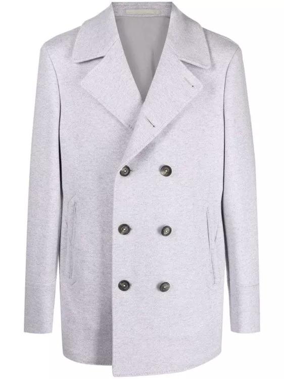 Eleventy - Double-Breasted Wool-Cashmere Coat - Größe 54 - gray