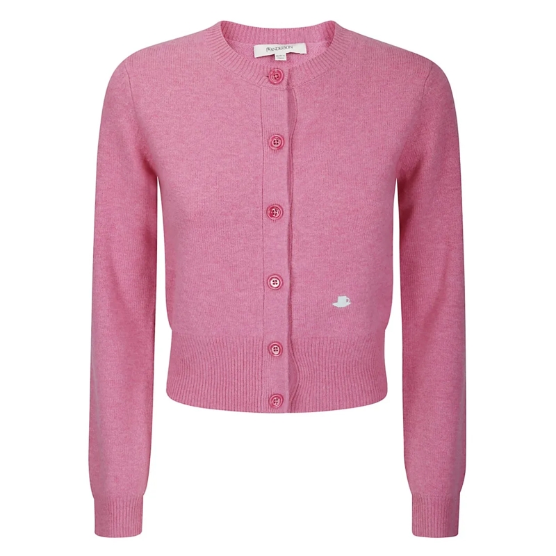 J.W.Anderson Vest Contrast Embroidery Cardigan Pink