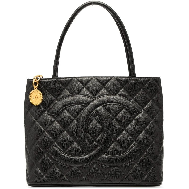 Chanel Shopper Caviar Medallion Tote schwarz