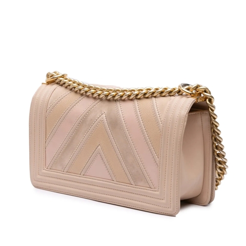 Chanel Sac à bandoulière 2016-2017 Medium Chevron Mixed Leathers Boy Flap braun (Image 2)