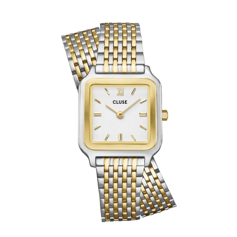 CLUSE Montre à quartz Gracieuse Petite Double Uhr Silber
