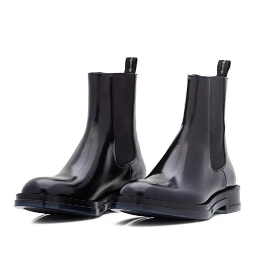 Alexander McQueen Black Leather Chelsea Boots Black Laars