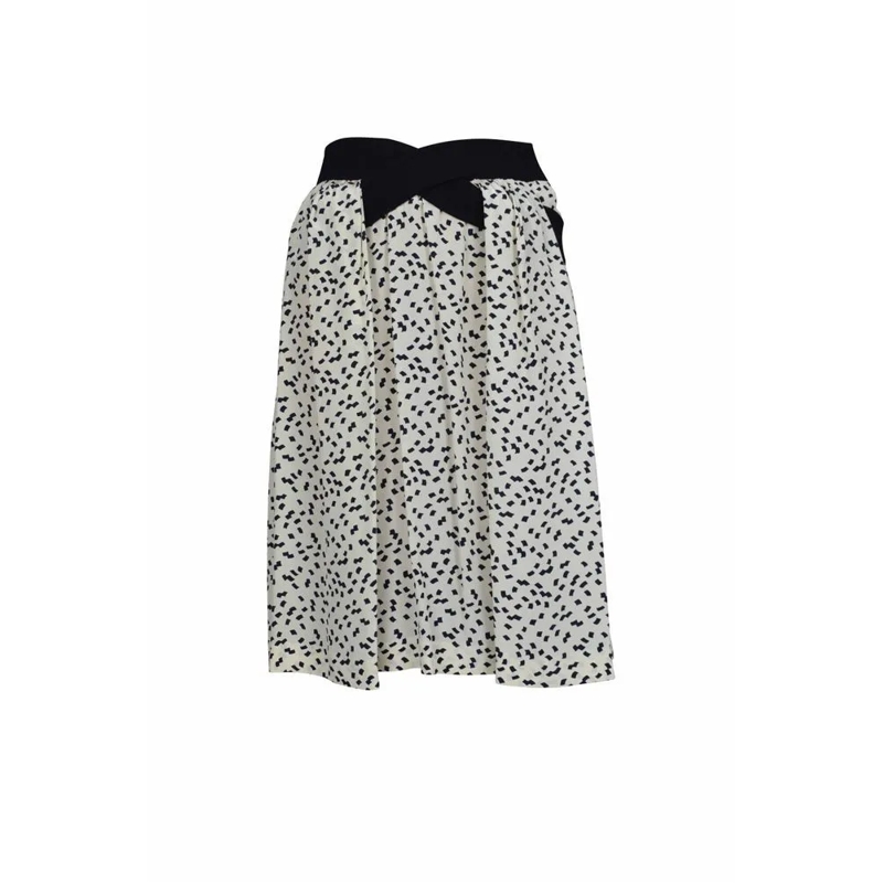 Balenciaga Midirok White Silk Blend Skirt With Abstract Patterns Grey